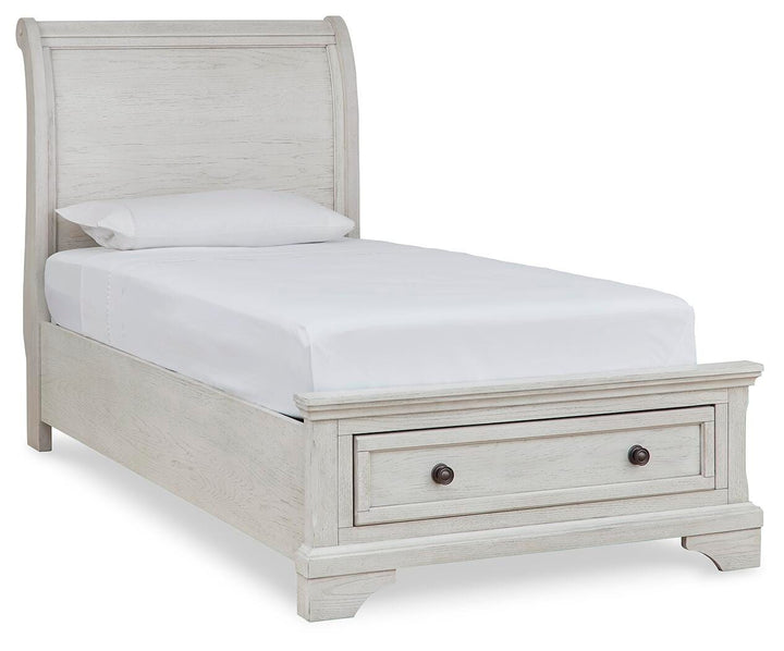 Robbinsdale Twin Sleigh Storage Bed - Antique White (1)