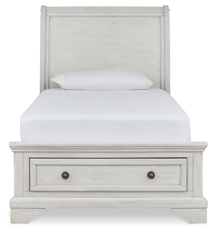 Robbinsdale Twin Sleigh Storage Bed - Antique White (4)