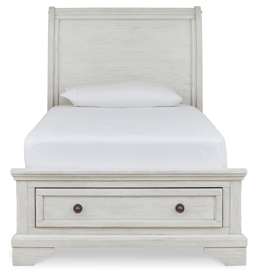 Robbinsdale Twin Sleigh Storage Bed - Antique White (4)