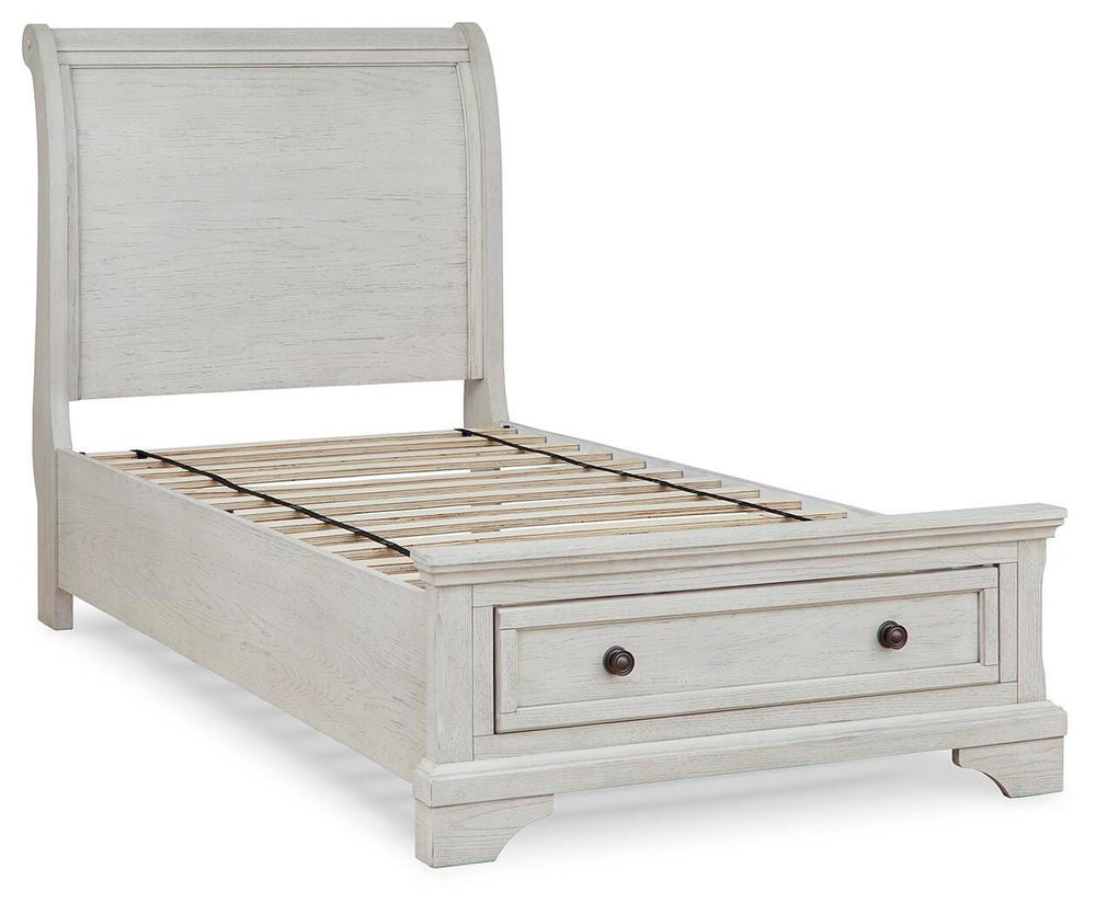 Robbinsdale Twin Sleigh Storage Bed - Antique White (3)
