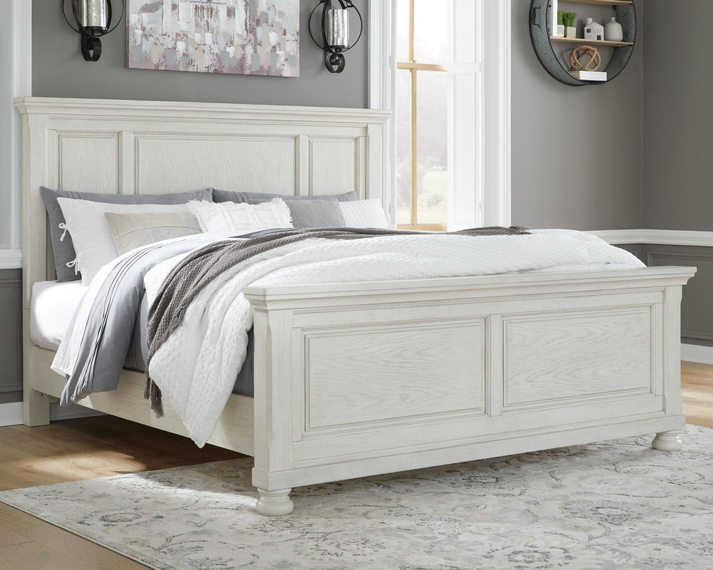 Robbinsdale California King Panel Bed - Antique White (2)