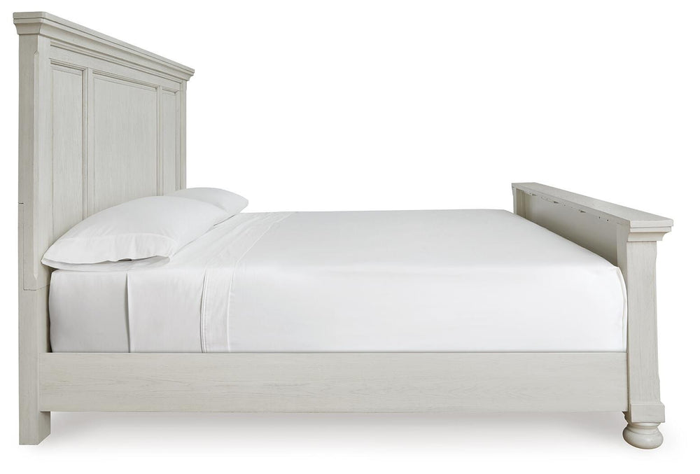 Robbinsdale King Panel Bed - Antique White (4)