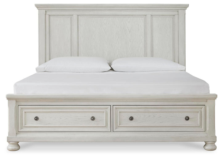 Robbinsdale King Panel Storage Bed - White (4)