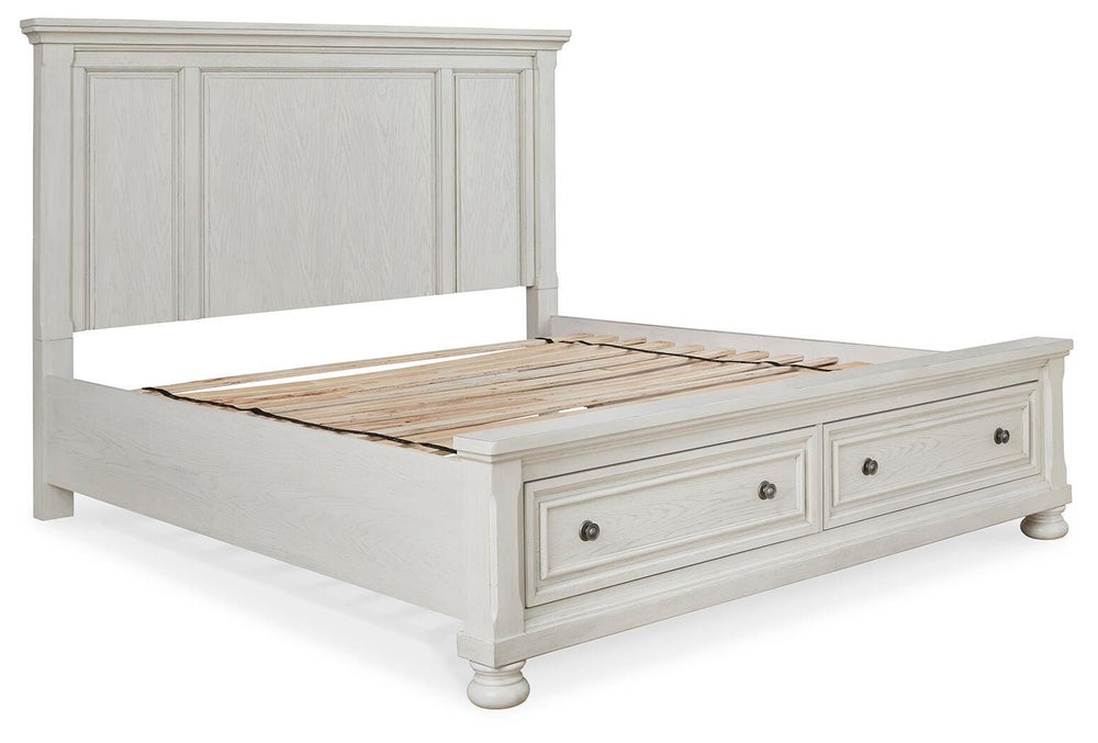 Robbinsdale King Panel Storage Bed - White (3)