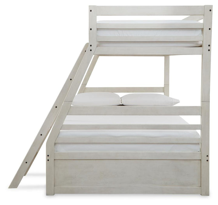 Robbinsdale Twin over Full with Storage and Mattresses - Antique White (6)