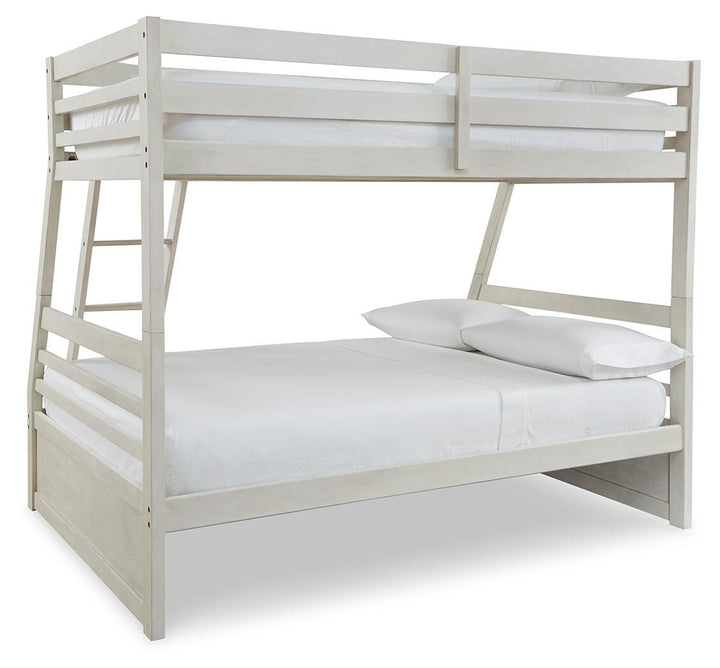 Robbinsdale Twin over Full with Storage and Mattresses - Antique White (4)