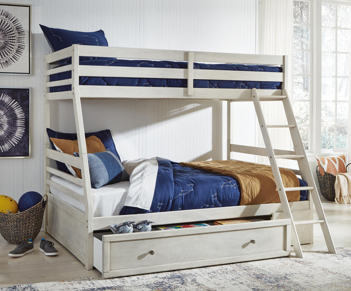 Robbinsdale Twin over Full Bunk Bed with Storage - Antique White (8)