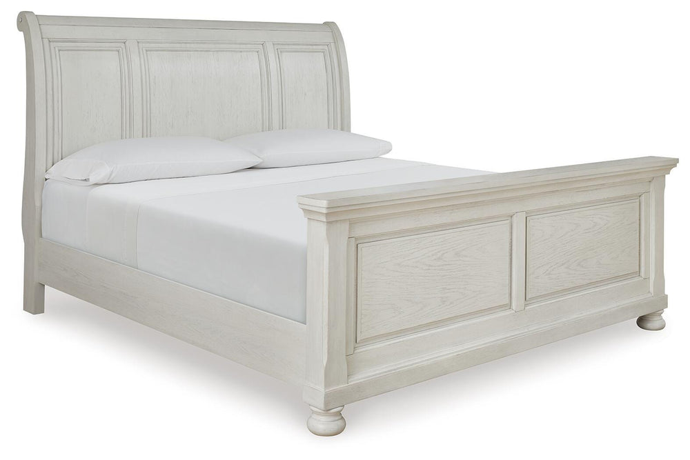 Robbinsdale King Sleigh Bed - White (1)