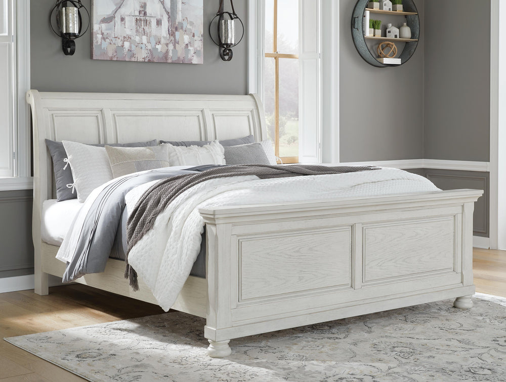 Robbinsdale Queen Sleigh Bed - White (2)