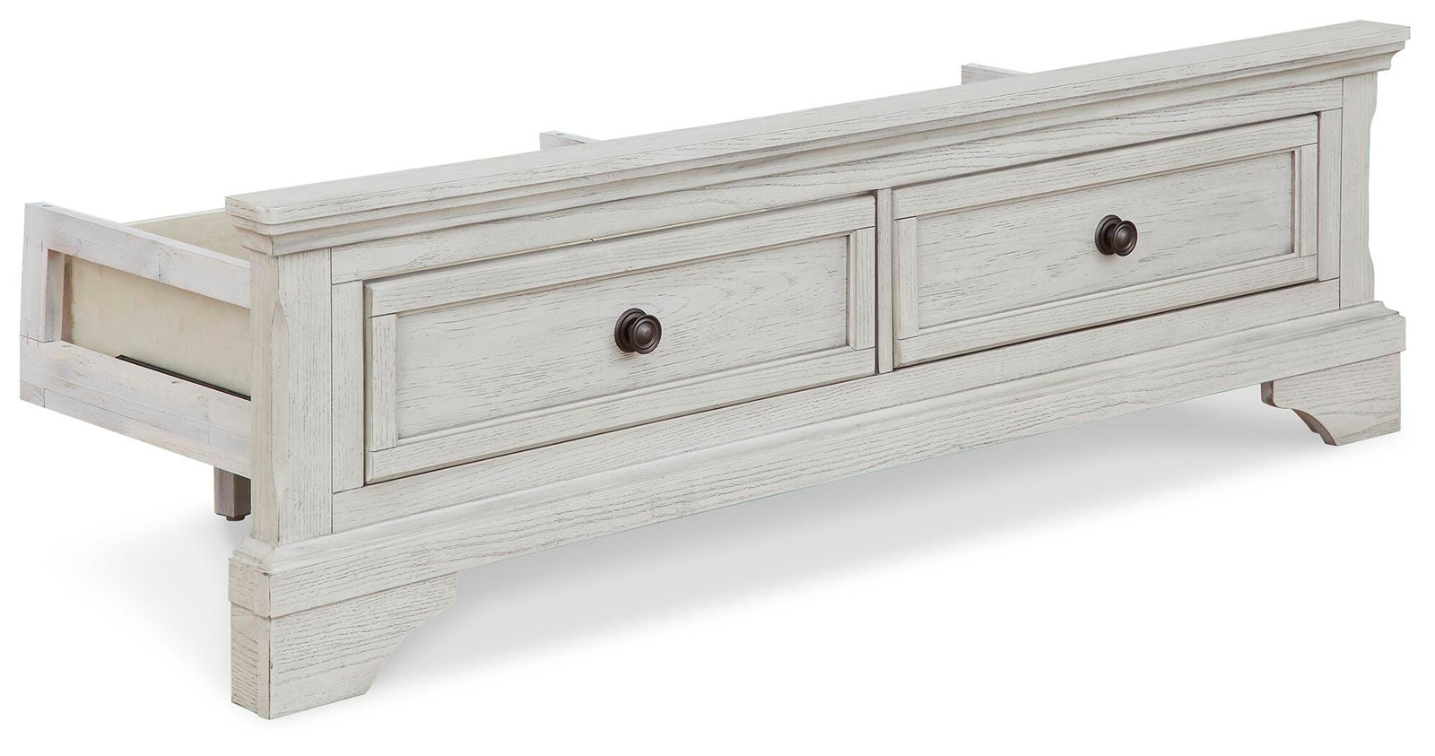 Robbinsdale Full Storage Footboard with Roll Slats - White (1)