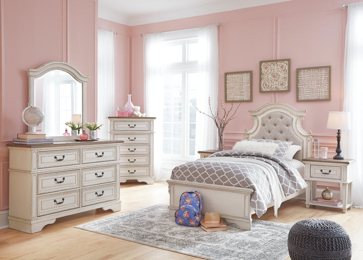 Realyn Dresser and Mirror - Chipped White (8)