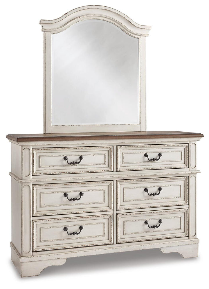 Realyn Dresser and Mirror - Chipped White (1)