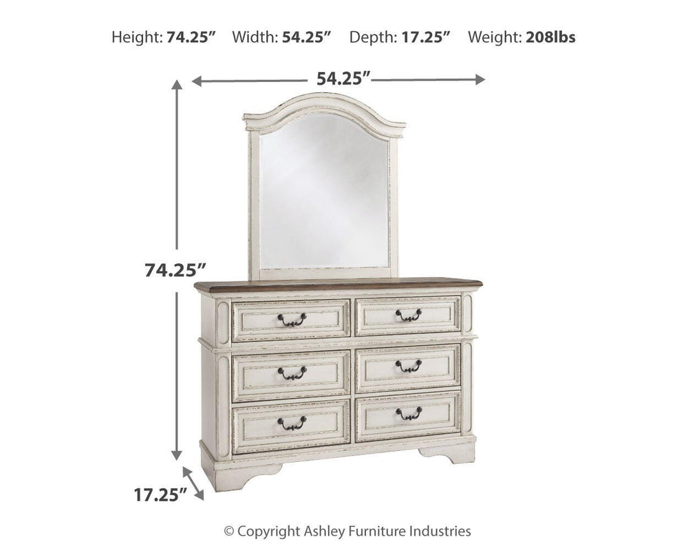 Realyn Dresser and Mirror - Chipped White (4)