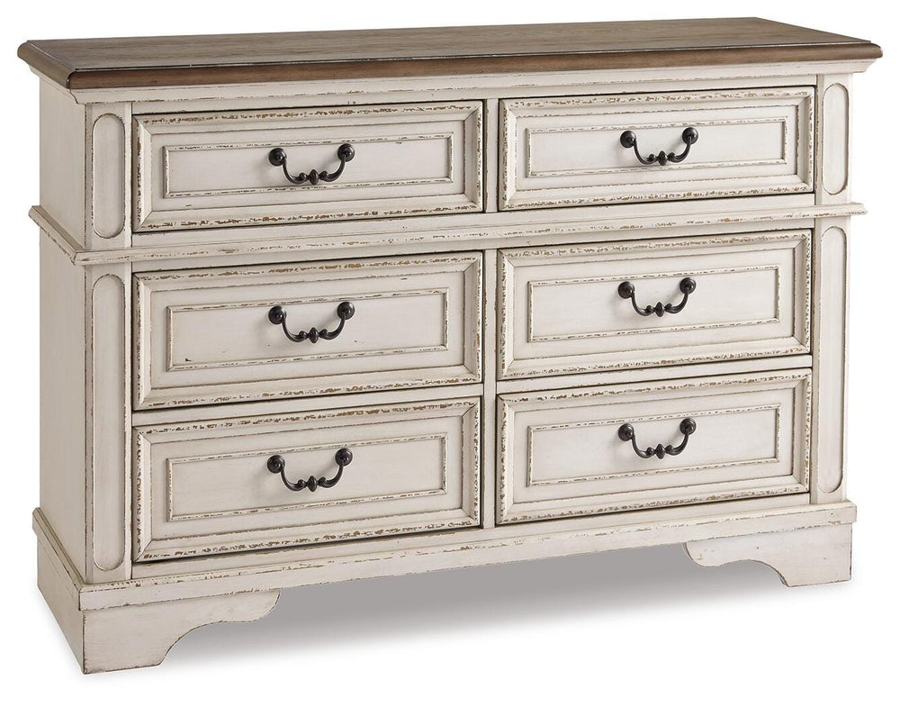 Realyn Queen Upholstered Panel Bed with Storage, Dresser and Nightstand - Two-tone (3)