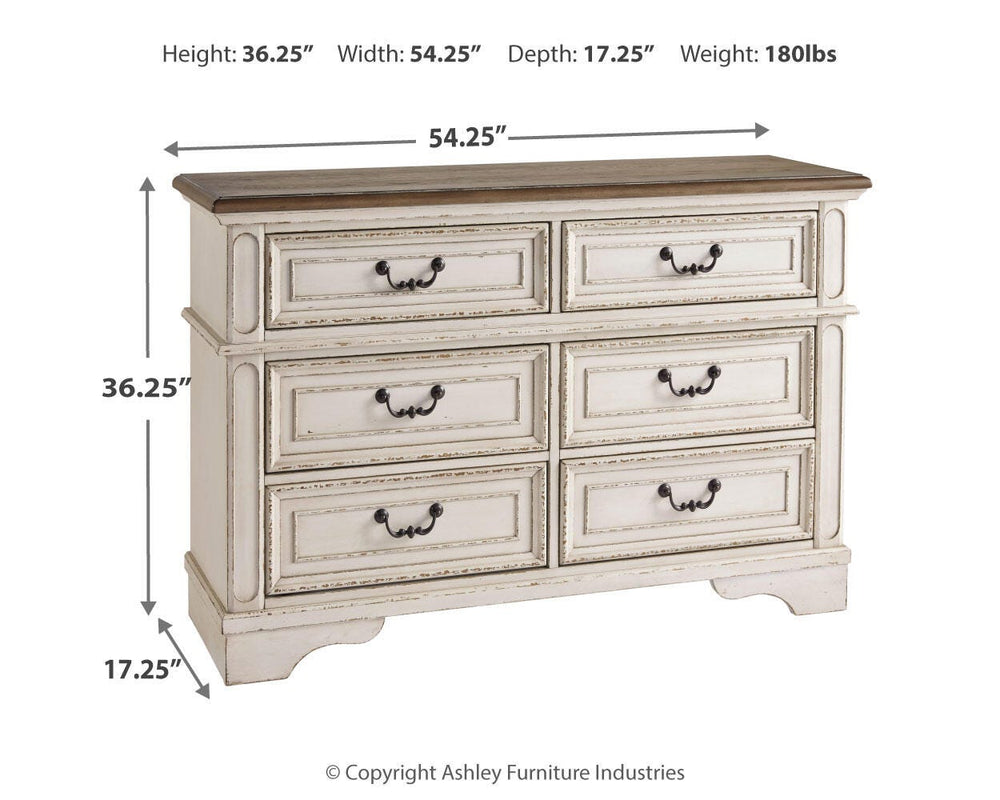 Realyn Queen Upholstered Panel Bed with Storage, Dresser and Nightstand - Two-tone (12)