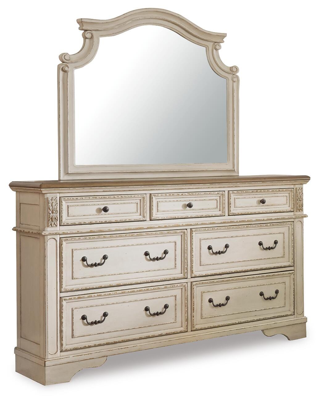 Realyn Twin Day Bed with Storage, Dresser, Mirror and Nightstand (2)