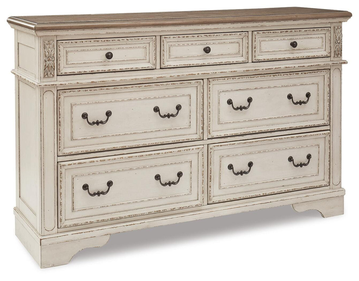 Realyn King Sleigh Bed, Dresser, Mirror, Chest and Nightstand