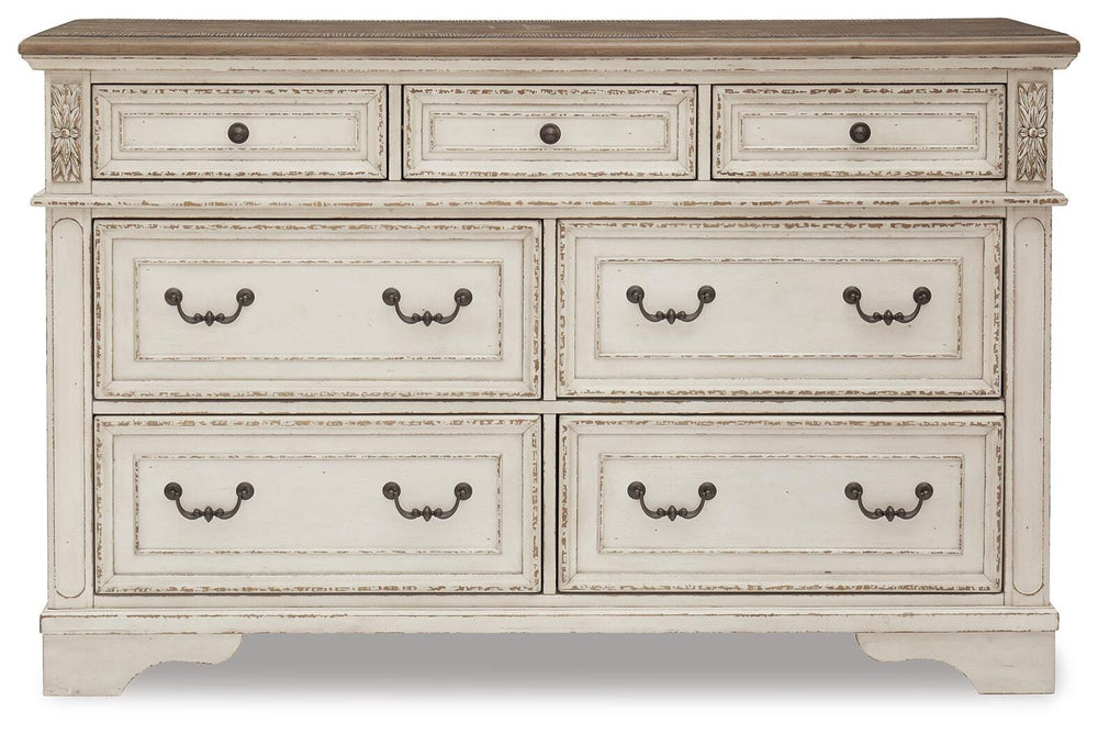 Realyn King Sleigh Bed, Dresser, Mirror, Chest and Nightstand