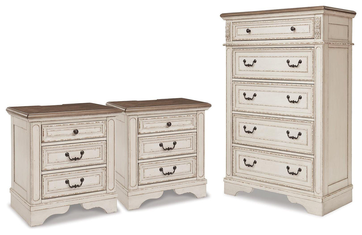 Realyn Chest and 2 Nightstands (1)