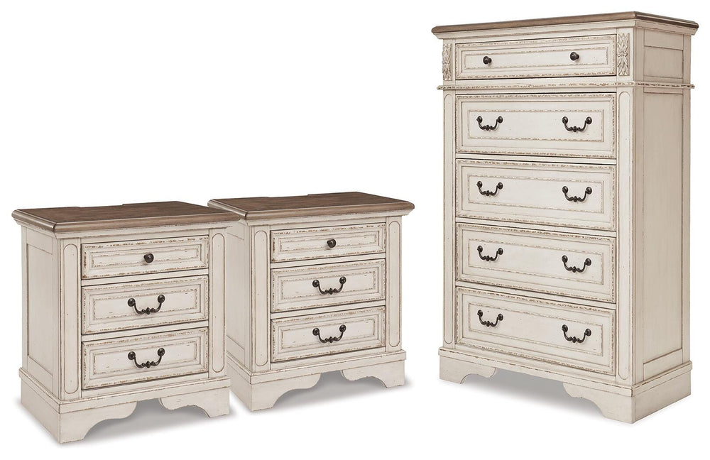 Realyn Chest and 2 Nightstands (1)