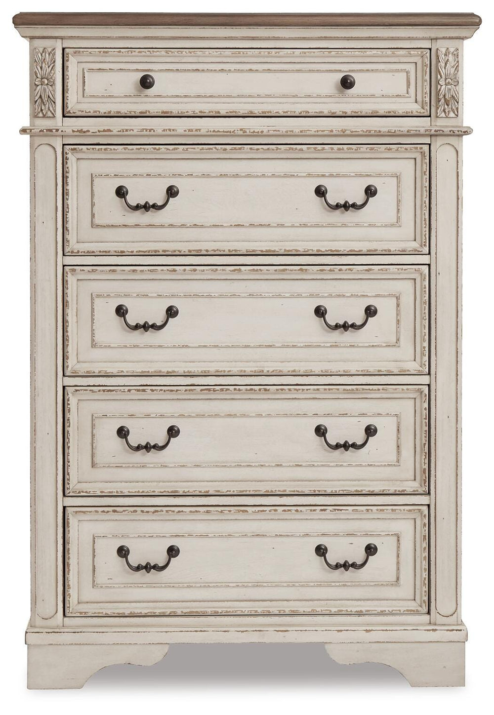Realyn Queen Upholstered Storage Bed, Dresser, Chest and Nightstand (6)