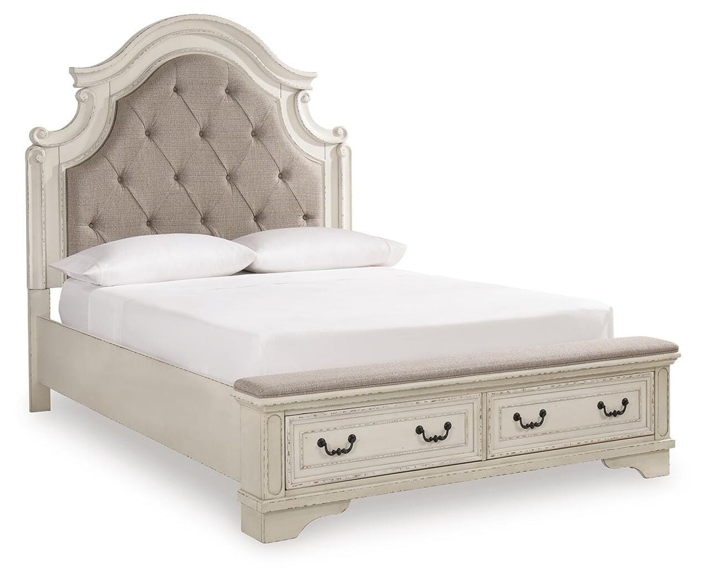 Realyn Queen Panel Bed, Dresser, Mirror and 2 Nightstands - Two-tone (5)