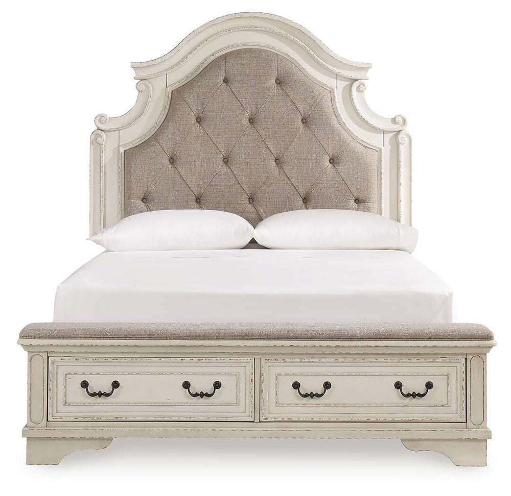 Realyn Queen Panel Bed, Dresser, Mirror and 2 Nightstands - Two-tone (4)