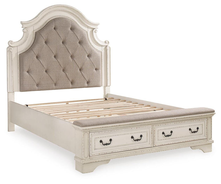 Realyn Queen Upholstered Panel Bed, Dresser, Mirror and Chest (9)