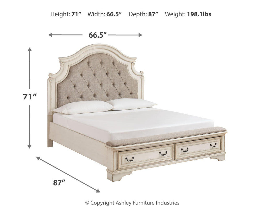 Realyn Queen Panel Bed, Dresser, Mirror and 2 Nightstands - Two-tone (7)