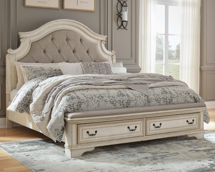 Realyn California King Upholstered Storage Bed - White (2)