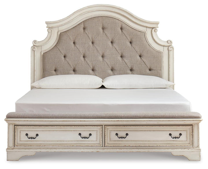 Realyn California King Upholstered Storage Bed - White (4)