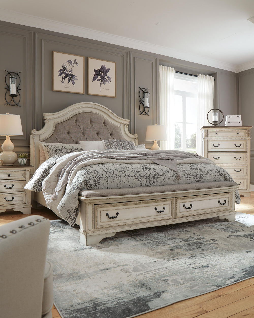 Realyn California King Upholstered Storage Bed - White (7)