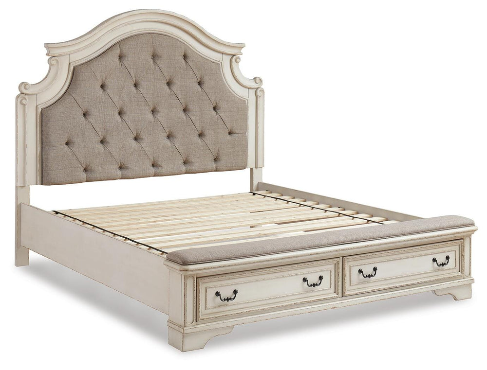 Realyn California King Upholstered Storage Bed - White (3)