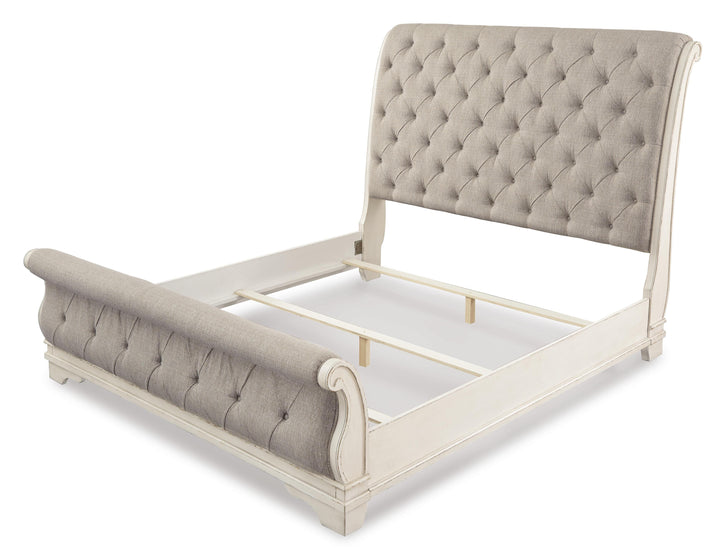 Realyn California King Sleigh Bed - Chipped White (3)