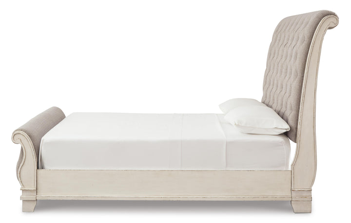 Realyn Queen Sleigh Bed - Chipped White (5)
