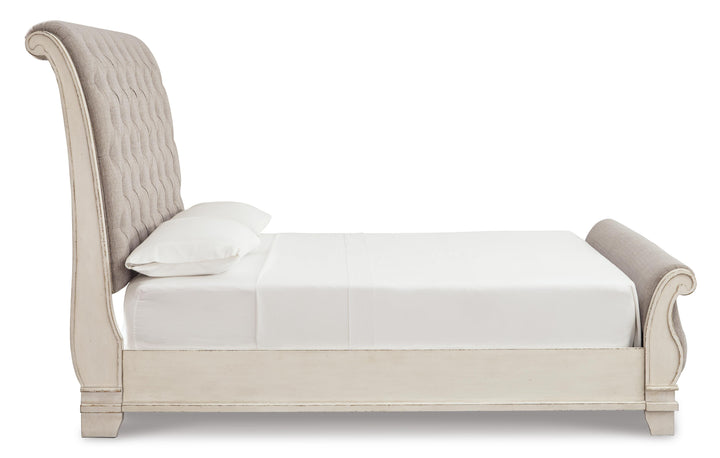 Realyn California King Sleigh Bed - Chipped White (6)