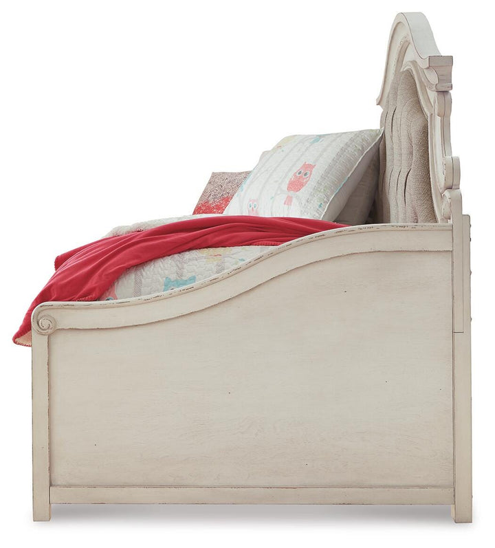Realyn Twin Daybed with 1 Large Storage Drawer - Chipped White (3)