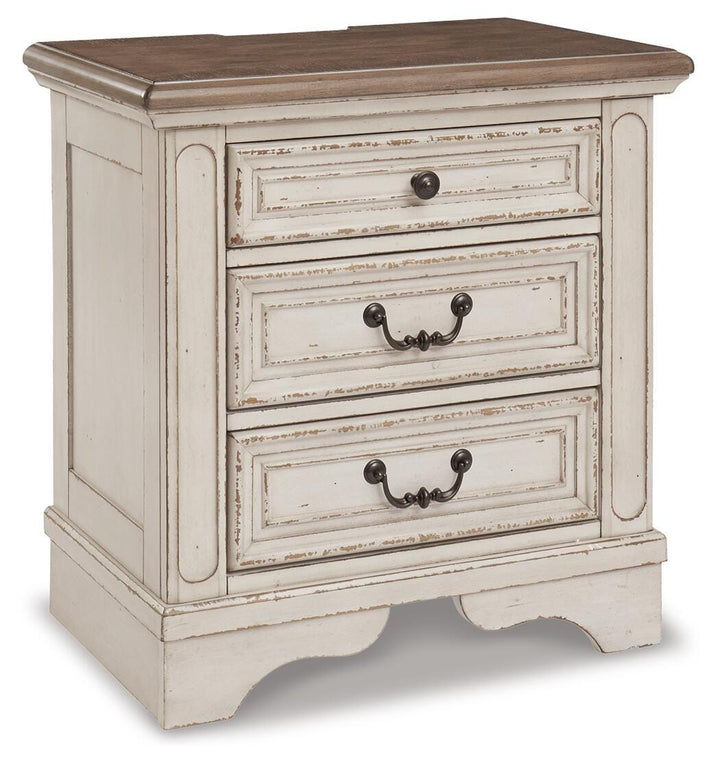Realyn King Upholstered Sleigh Bed, Dresser, Mirror and 2 Nightstands - Two-tone (8)