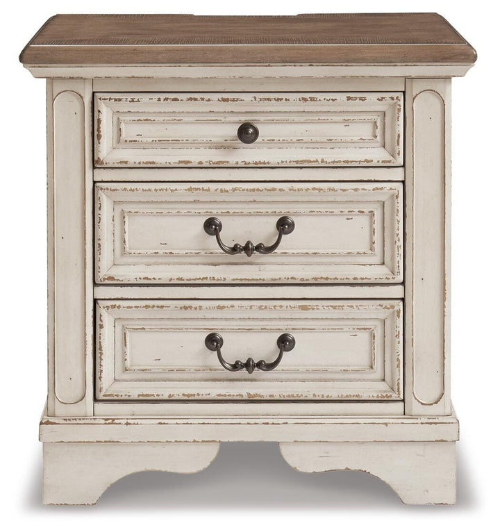 Realyn Queen Upholstered Panel Bed with Storage, Dresser and Nightstand - Two-tone (9)