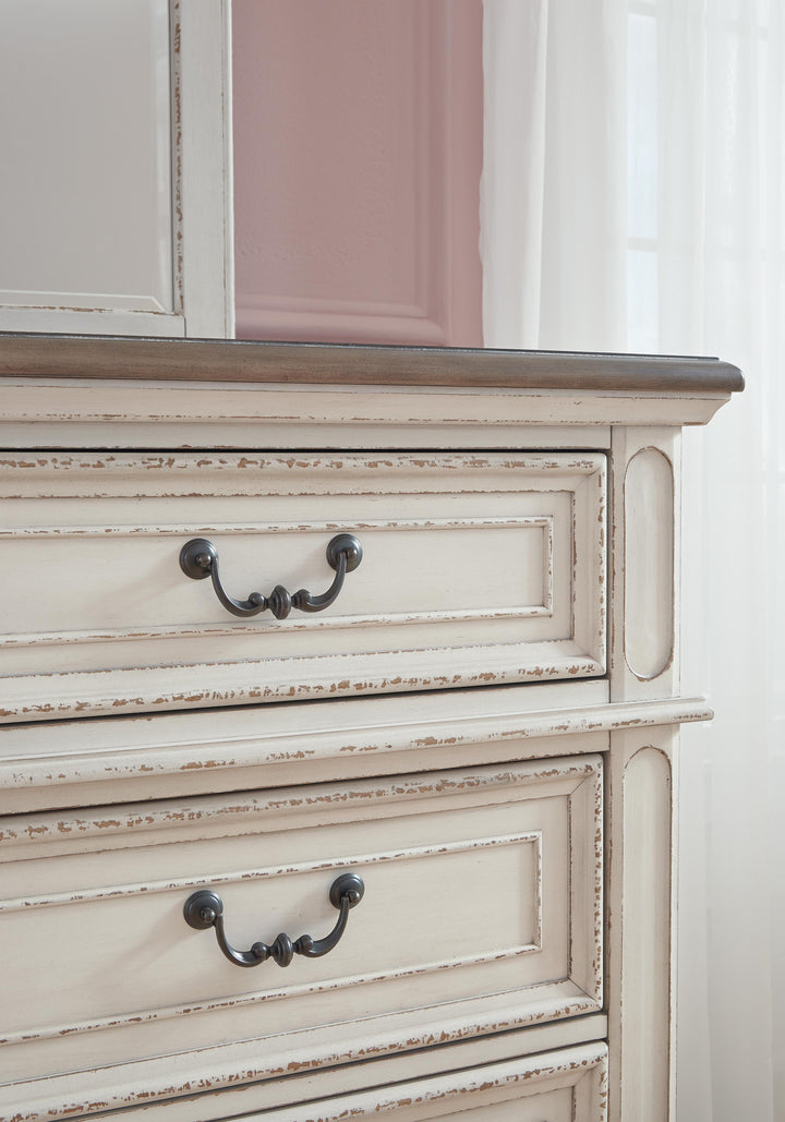 Realyn Dresser and Mirror - Chipped White (5)