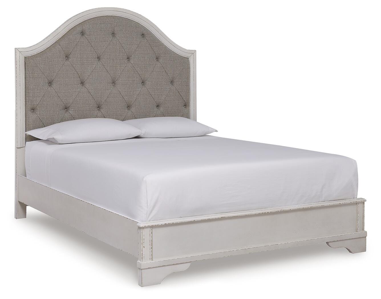 Blendon Queen Upholstered Panel Bed - White (1)
