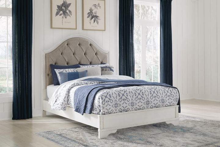 Blendon Queen Upholstered Panel Bed - White (2)