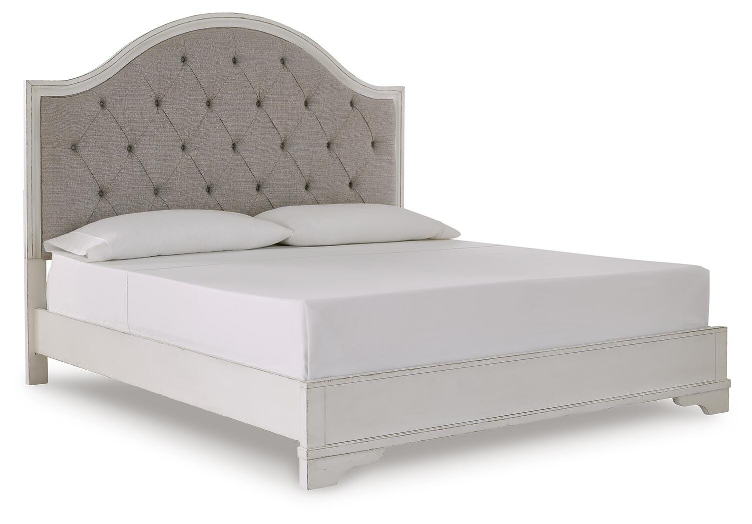 Blendon King Upholstered Panel Bed - White (1)