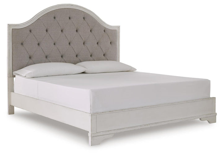 Blendon King Upholstered Panel Bed - White (1)