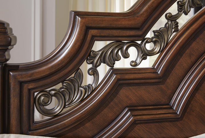 Lavinton King Poster Bed - Dark Brown (6)