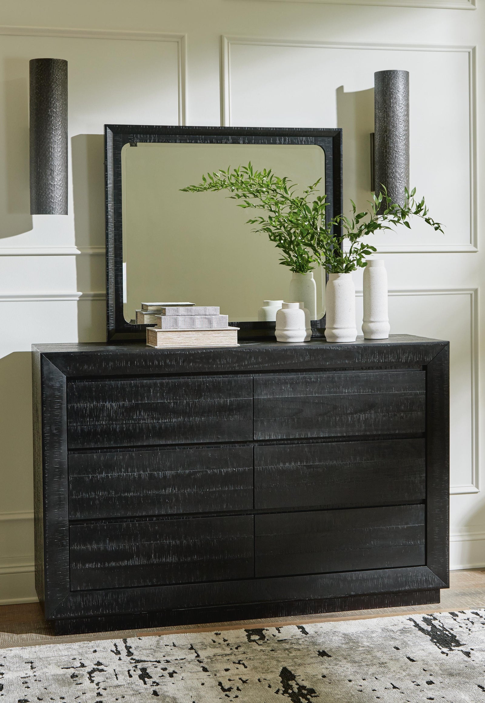 Londer Dresser and Mirror - Black (2)