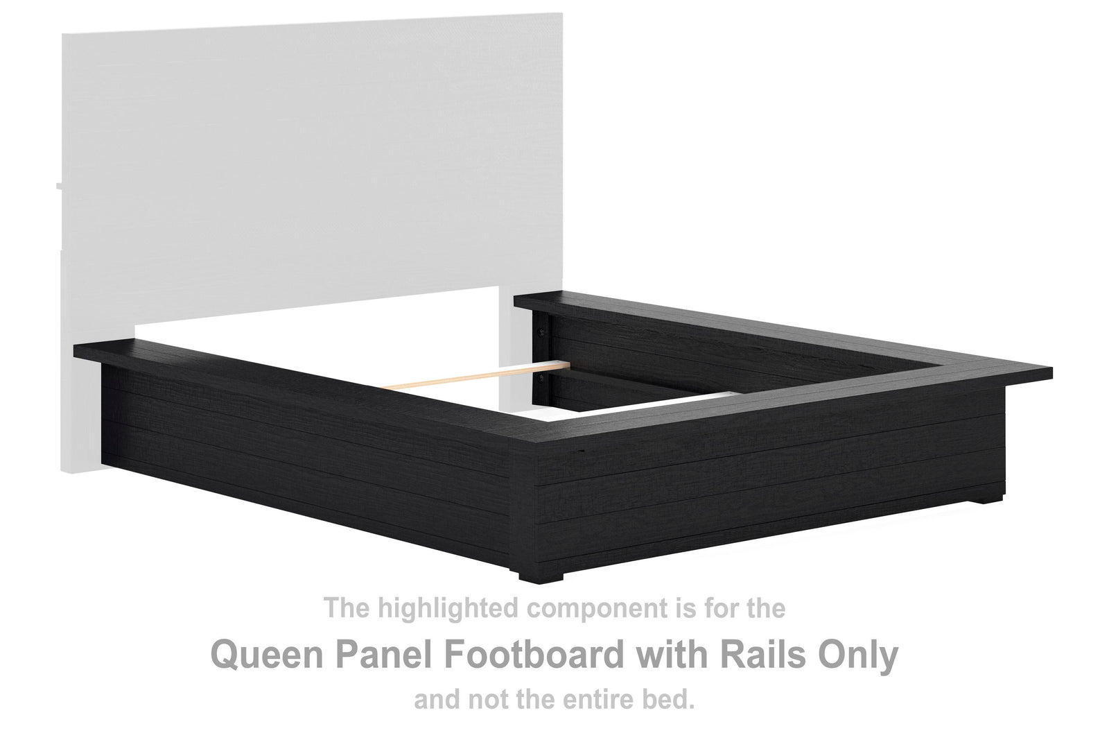 Londer Queen Panel Footboard with Rails - Black (2)