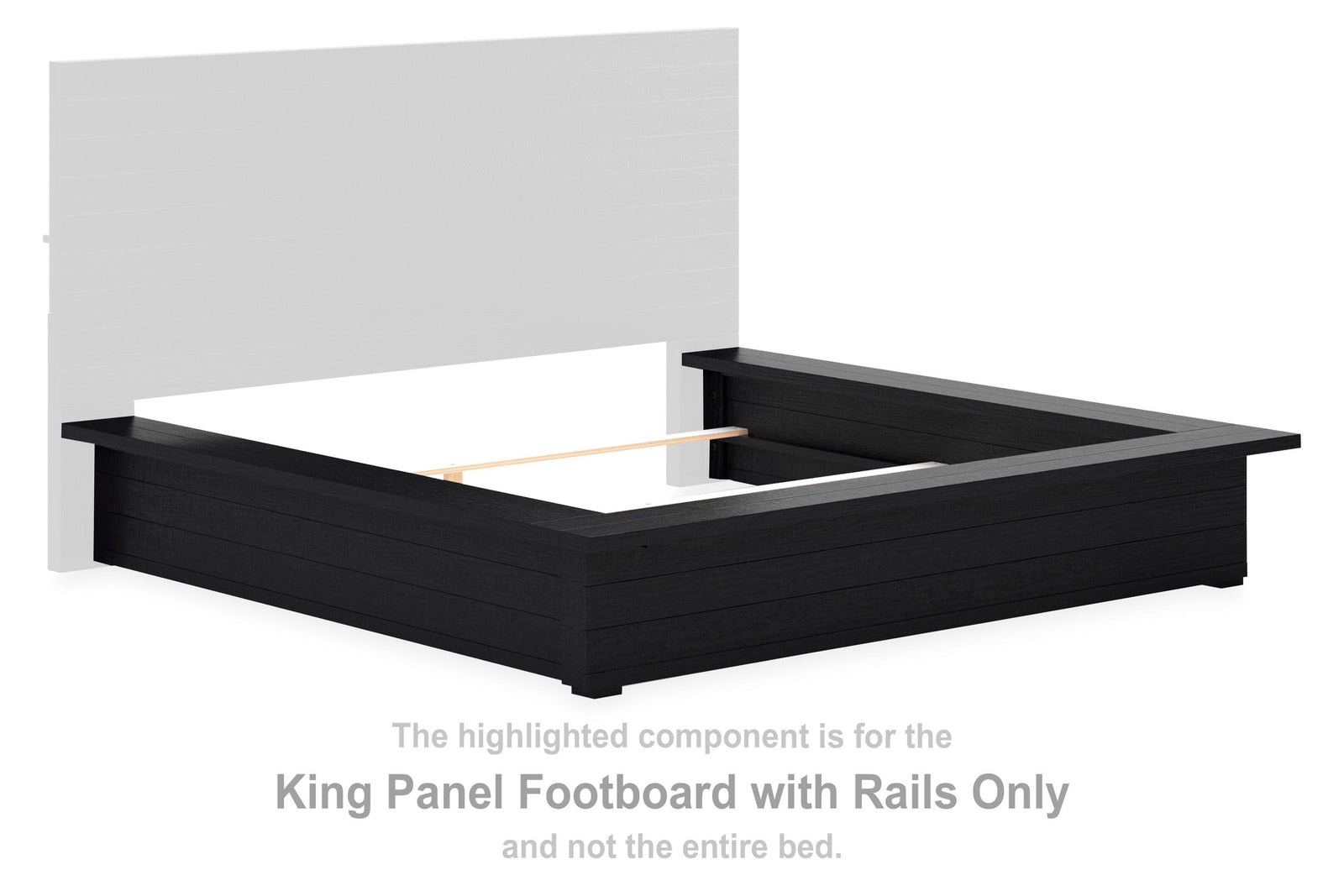 Londer King Panel Footboard with Rails - Black (2)