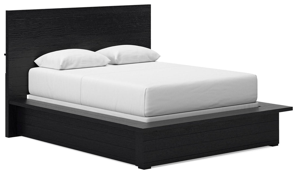 Londer Queen Panel Bed - Black (1)