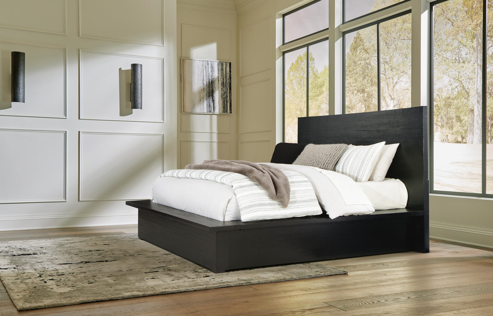 Londer Queen Panel Bed - Black (2)